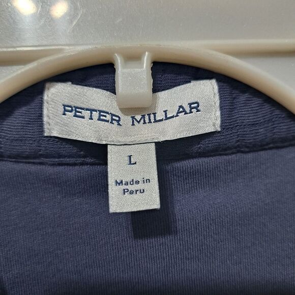 Peter Millar Navy Quad Quilted Knit Minimalist Preppy Button Down Jacket Large - Picture 13 of 16